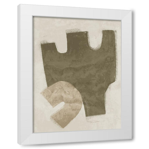 Amity Khaki Green White Modern Wood Framed Art Print by Urban Road