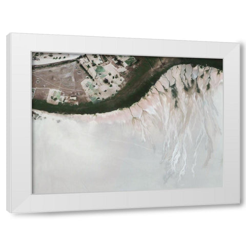 Ice Stream White Modern Wood Framed Art Print by Urban Road