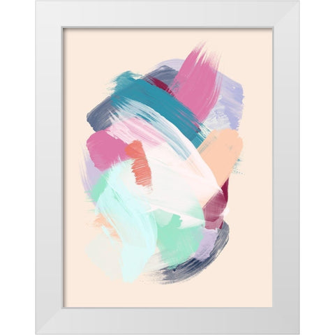 Pastel Swarm White Modern Wood Framed Art Print by Urban Road