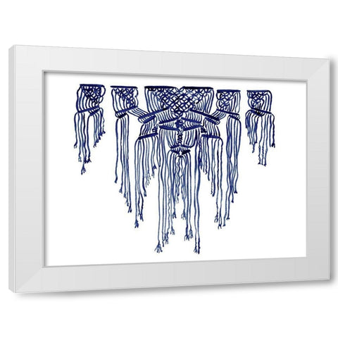 Nomad Indigo White Modern Wood Framed Art Print by Urban Road