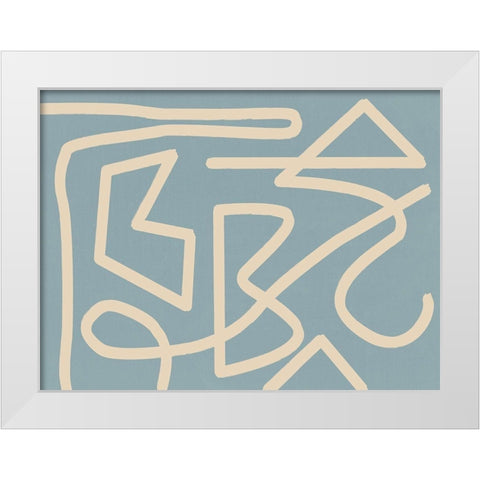 Allegro Smoke White Modern Wood Framed Art Print by Urban Road