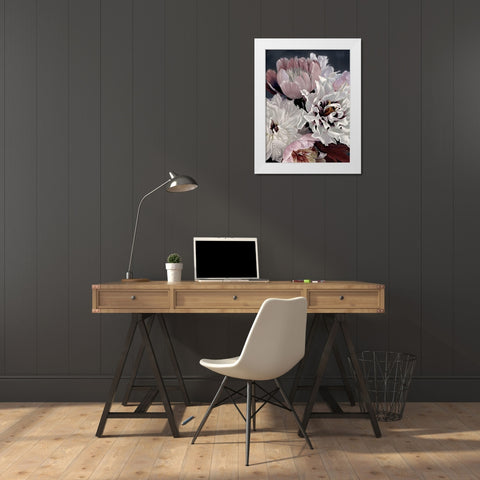 Fleur White Modern Wood Framed Art Print by Urban Road