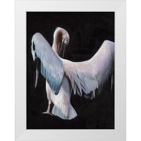 Pelican White Modern Wood Framed Art Print by Urban Road