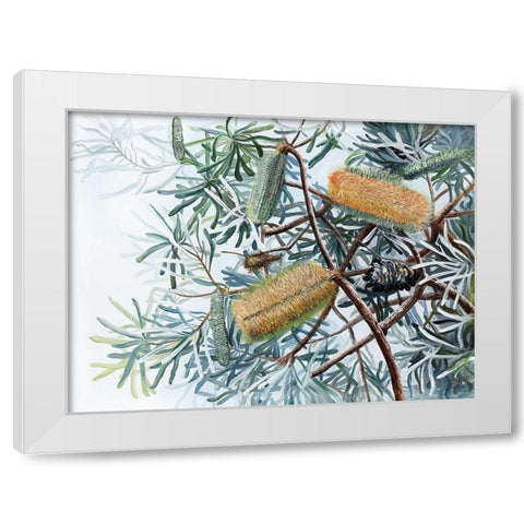 Yellow Wing White Modern Wood Framed Art Print by Urban Road