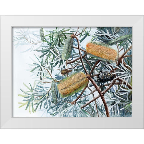 Yellow Wing White Modern Wood Framed Art Print by Urban Road