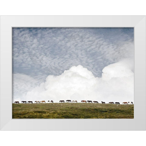 Line Dance Canvas White Modern Wood Framed Art Print by Urban Road