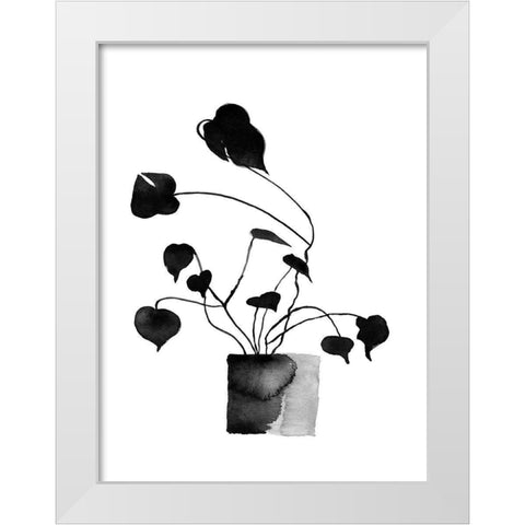 Ikebana Poster White Modern Wood Framed Art Print by Urban Road