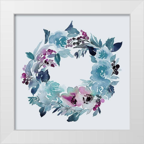 Garland Blue Poster White Modern Wood Framed Art Print by Urban Road