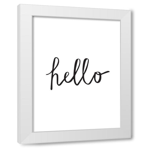 Hello Poster White Modern Wood Framed Art Print by Urban Road