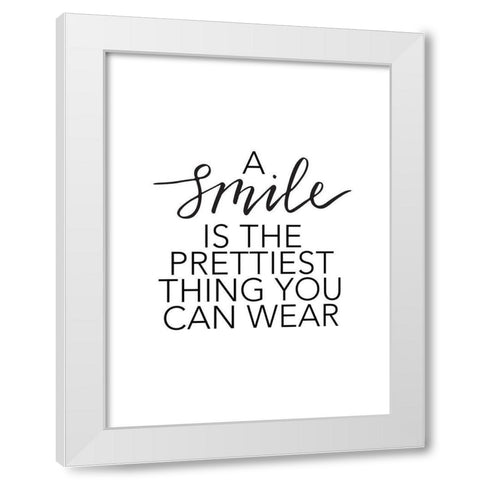 Prettiest Smile Poster White Modern Wood Framed Art Print by Urban Road