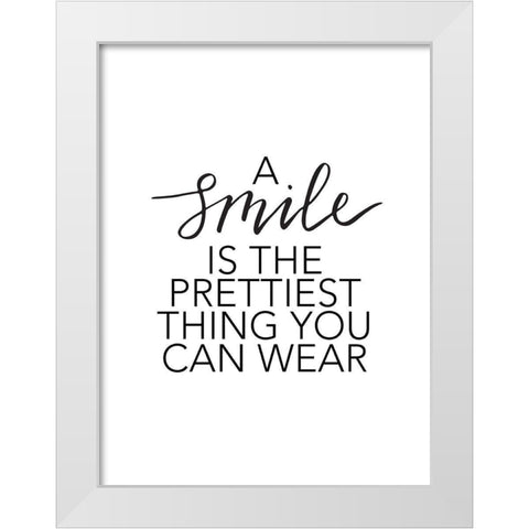 Prettiest Smile Poster White Modern Wood Framed Art Print by Urban Road