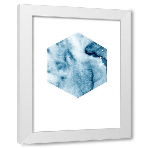 Hex Blue Poster White Modern Wood Framed Art Print by Urban Road