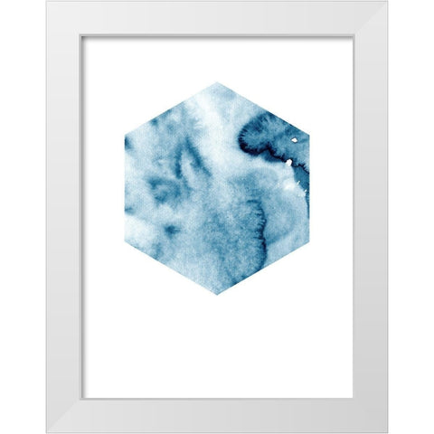 Hex Blue Poster White Modern Wood Framed Art Print by Urban Road