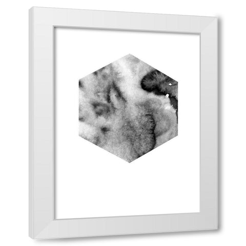 Hex Black Poster White Modern Wood Framed Art Print by Urban Road