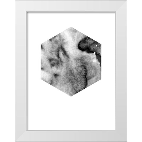 Hex Black Poster White Modern Wood Framed Art Print by Urban Road