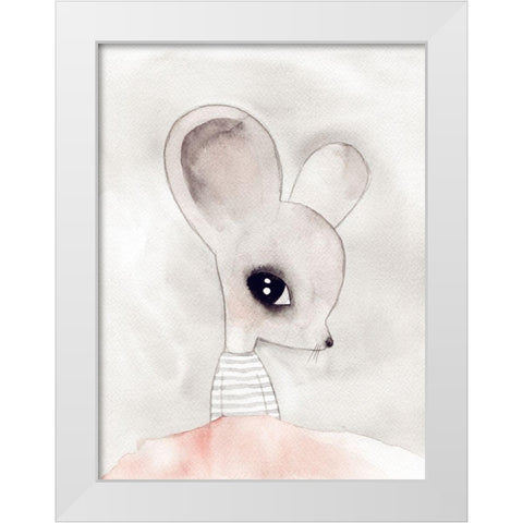 Macey Mouse Poster White Modern Wood Framed Art Print by Urban Road