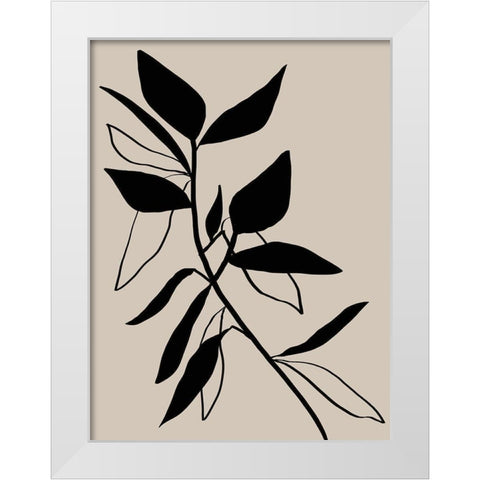 Beige Etchings I Poster White Modern Wood Framed Art Print by Urban Road