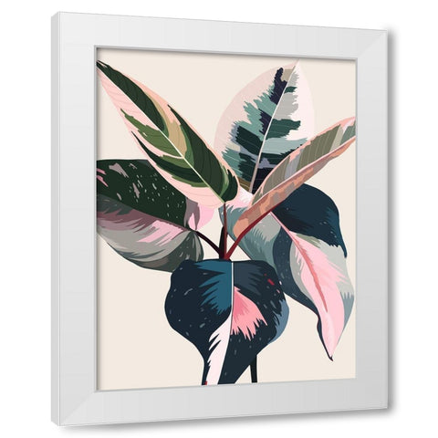 Pink Ficus Poster White Modern Wood Framed Art Print by Urban Road