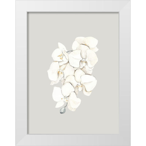 Beige Lilies Poster White Modern Wood Framed Art Print by Urban Road