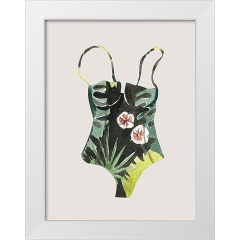 Swimsuit I Poster White Modern Wood Framed Art Print by Urban Road