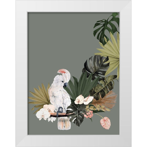 Cockatoo Fanfare Poster White Modern Wood Framed Art Print by Urban Road