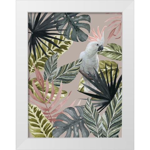 Tropical Cockatoo Poster White Modern Wood Framed Art Print by Urban Road