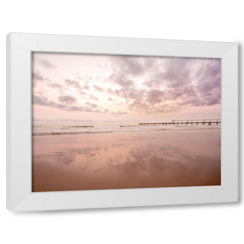 The Pier Poster White Modern Wood Framed Art Print by Urban Road