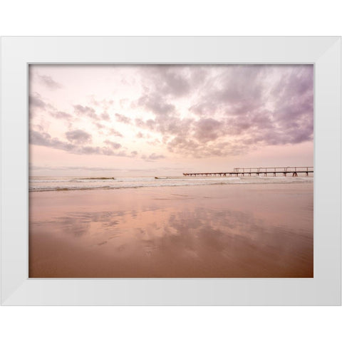 The Pier Poster White Modern Wood Framed Art Print by Urban Road