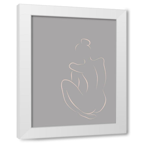 Figure I Grey Poster White Modern Wood Framed Art Print by Urban Road