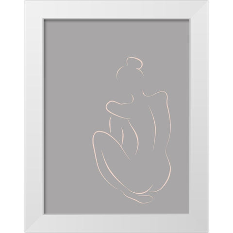 Figure I Grey Poster White Modern Wood Framed Art Print by Urban Road