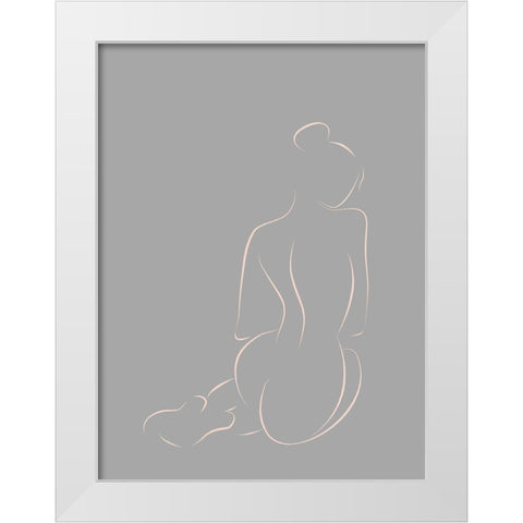 Figure II Grey Poster White Modern Wood Framed Art Print by Urban Road