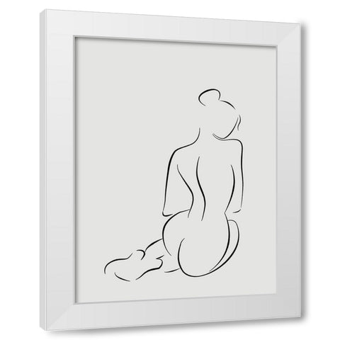 Figure II White Poster White Modern Wood Framed Art Print by Urban Road