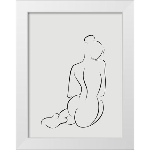 Figure II White Poster White Modern Wood Framed Art Print by Urban Road