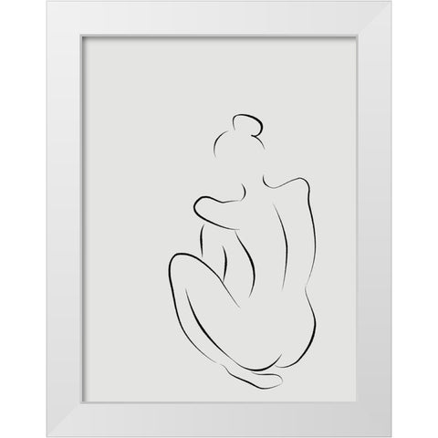 Figure I White Poster White Modern Wood Framed Art Print by Urban Road