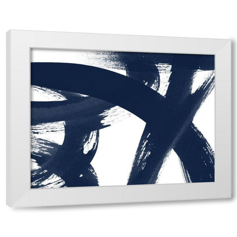 Changing Lanes - Evening Ink White Modern Wood Framed Art Print by Urban Road