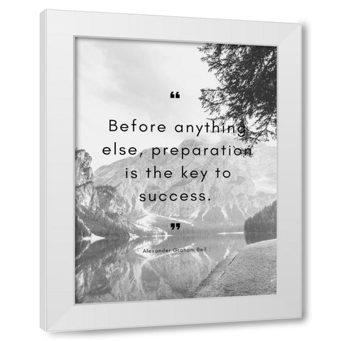 Alexander Graham Bell Quote: Key to Success White Modern Wood Framed Art Print by ArtsyQuotes