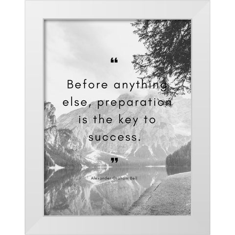 Alexander Graham Bell Quote: Key to Success White Modern Wood Framed Art Print by ArtsyQuotes