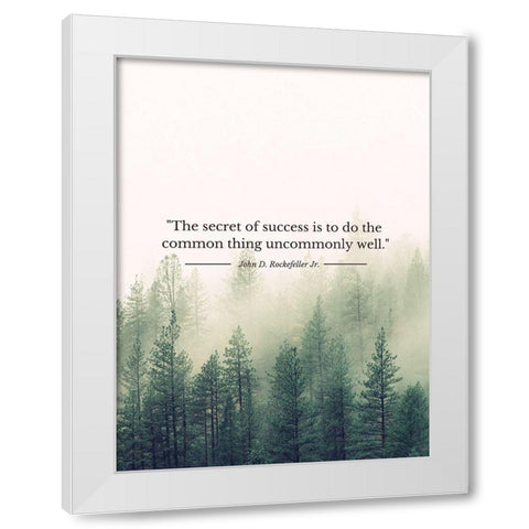 John D. Rockefeller Jr. Quote: Uncommonly Well White Modern Wood Framed Art Print by ArtsyQuotes