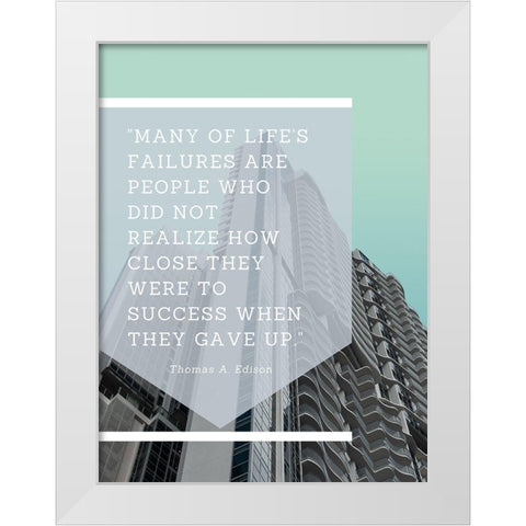 Thomas Edison Quote: How Close White Modern Wood Framed Art Print by ArtsyQuotes