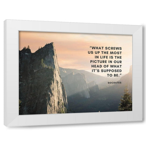 Socrates Quote: Supposed to Be White Modern Wood Framed Art Print by ArtsyQuotes