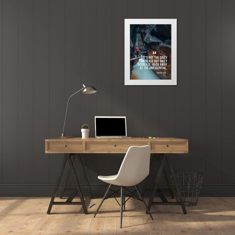 Bruce Lee Quote: Hack Away White Modern Wood Framed Art Print by ArtsyQuotes