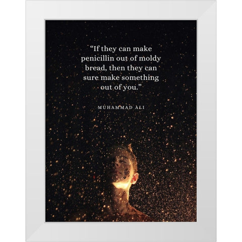 Muhammad Ali Quote: Make Something White Modern Wood Framed Art Print by ArtsyQuotes