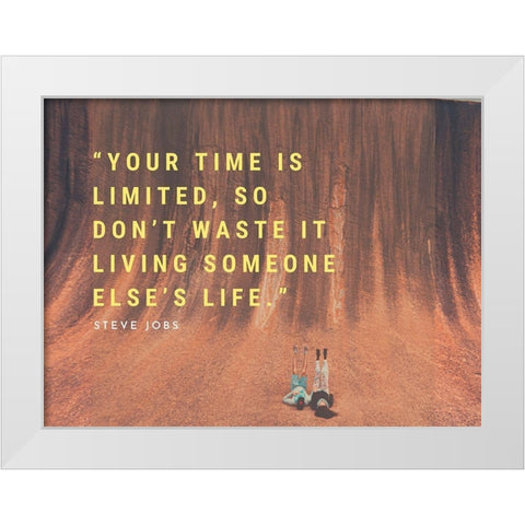 Steve Jobs Quote: Dont Waste It White Modern Wood Framed Art Print by ArtsyQuotes