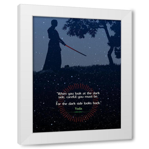 Yoda Quote: Careful You Must Be White Modern Wood Framed Art Print by ArtsyQuotes