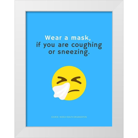 World Health Organization Quote: Wear a Mask White Modern Wood Framed Art Print by ArtsyQuotes