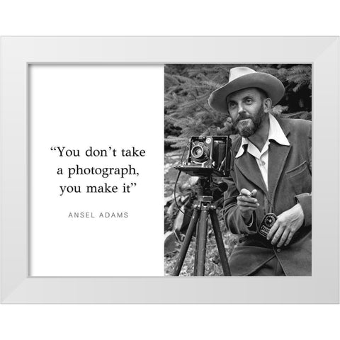 Ansel Adams Quote: Make It White Modern Wood Framed Art Print by ArtsyQuotes