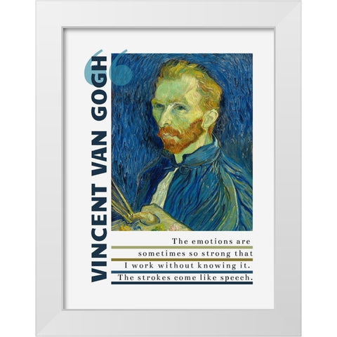 Vincent Van Gogh Quote: Emotions White Modern Wood Framed Art Print by ArtsyQuotes