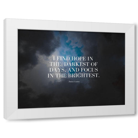 Dalai Lama Quote: I Find Hope White Modern Wood Framed Art Print by ArtsyQuotes