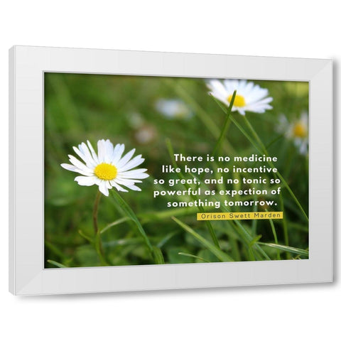 Orison Swett Marden Quote: Expectation White Modern Wood Framed Art Print by ArtsyQuotes