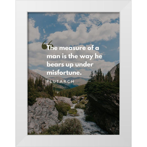 Plutarch Quote: Misfortune White Modern Wood Framed Art Print by ArtsyQuotes